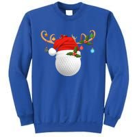 Xmas Lighting Reindeer Santa Hat Golf Christmas Gift Sweatshirt