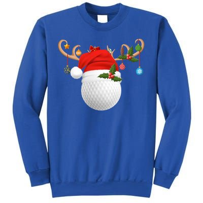 Xmas Lighting Reindeer Santa Hat Golf Christmas Gift Sweatshirt