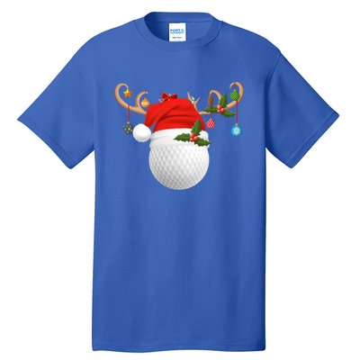 Xmas Lighting Reindeer Santa Hat Golf Christmas Gift Tall T-Shirt