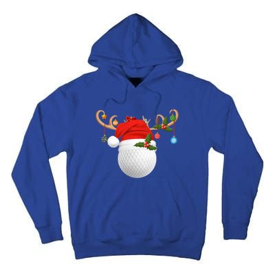 Xmas Lighting Reindeer Santa Hat Golf Christmas Gift Tall Hoodie