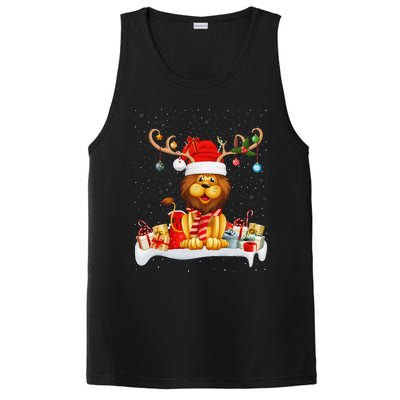 Xmas Lights Reindeer Santa Hat Lion Christmas PosiCharge Competitor Tank