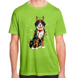 Xmas Lighting Reindeer Hat Bernese Mountain Dog Christmas Gift Adult ChromaSoft Performance T-Shirt