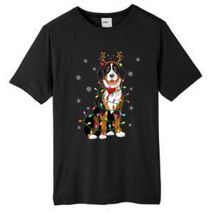 Xmas Lighting Reindeer Hat Bernese Mountain Dog Christmas Gift Tall Fusion ChromaSoft Performance T-Shirt