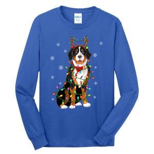 Xmas Lighting Reindeer Hat Bernese Mountain Dog Christmas Gift Tall Long Sleeve T-Shirt