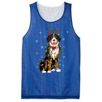 Xmas Lighting Reindeer Hat Bernese Mountain Dog Christmas Gift Mesh Reversible Basketball Jersey Tank