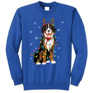 Xmas Lighting Reindeer Hat Bernese Mountain Dog Christmas Gift Tall Sweatshirt