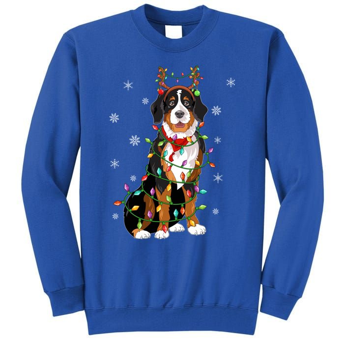 Xmas Lighting Reindeer Hat Bernese Mountain Dog Christmas Gift Tall Sweatshirt