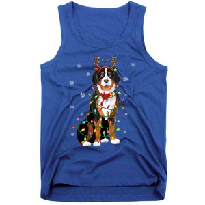 Xmas Lighting Reindeer Hat Bernese Mountain Dog Christmas Gift Tank Top