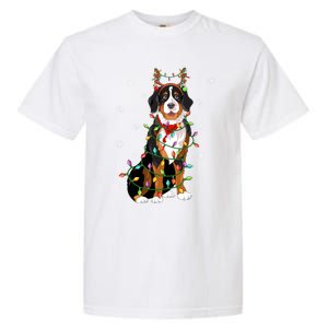 Xmas Lighting Reindeer Hat Bernese Mountain Dog Christmas Gift Garment-Dyed Heavyweight T-Shirt