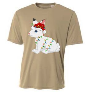 Xmas Lights Santa Hat Arctic Hare Christmas Cooling Performance Crew T-Shirt