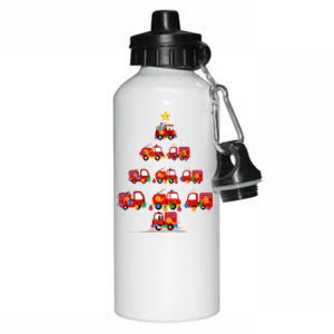 Xmas Lighting Santa Firefighter Fire Truck Christmas Tree Gift Aluminum Water Bottle