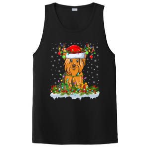 Xmas Lighting Santa Yorkshire Terrier Dog Christmas Gift PosiCharge Competitor Tank