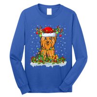 Xmas Lighting Santa Yorkshire Terrier Dog Christmas Gift Long Sleeve Shirt