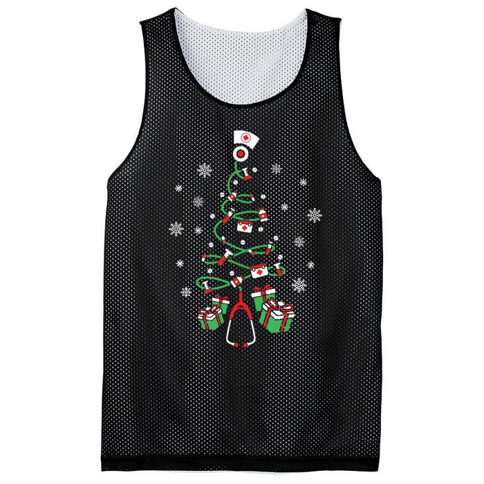 Xmas Lpn Stethoscope Rn Nursing Christmas Tree Nurse Mesh Reversible Basketball Jersey Tank