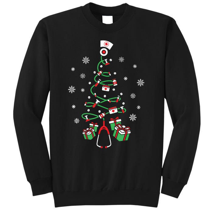 Xmas Lpn Stethoscope Rn Nursing Christmas Tree Nurse Tall Sweatshirt