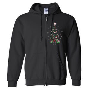 Xmas Lpn Stethoscope Rn Nursing Christmas Tree Nurse Full Zip Hoodie