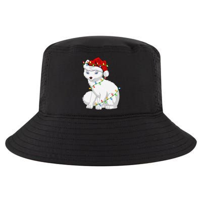 Xmas Lights Santa Hat Arctic Fox Christmas Cool Comfort Performance Bucket Hat