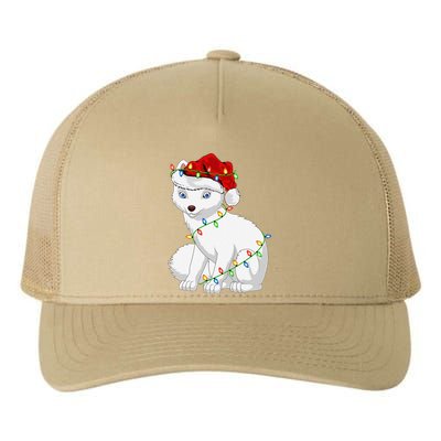 Xmas Lights Santa Hat Arctic Fox Christmas Yupoong Adult 5-Panel Trucker Hat