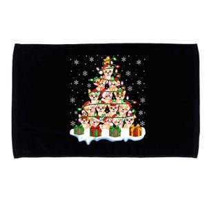 Xmas Lighting Santa Corgi Dog Christmas Tree Cool Gift Microfiber Hand Towel