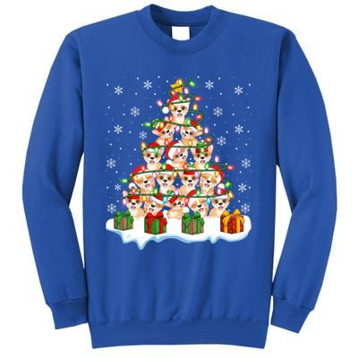 Xmas Lighting Santa Corgi Dog Christmas Tree Cool Gift Sweatshirt