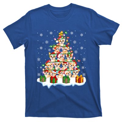 Xmas Lighting Santa Corgi Dog Christmas Tree Cool Gift T-Shirt