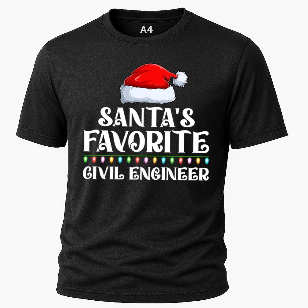 Xmas Lights SantaS Favorites Civil Engineer Christmas Gift Cooling Performance Crew T-Shirt