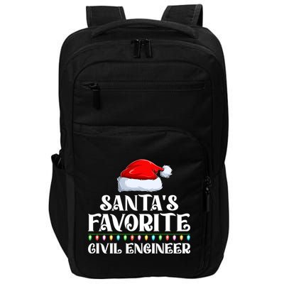 Xmas Lights SantaS Favorites Civil Engineer Christmas Gift Impact Tech Backpack