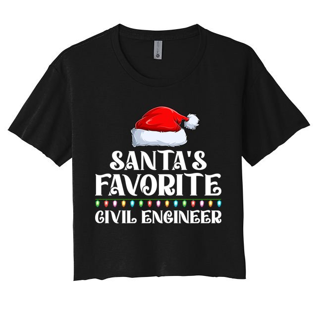 Xmas Lights SantaS Favorites Civil Engineer Christmas Gift Women's Crop Top Tee