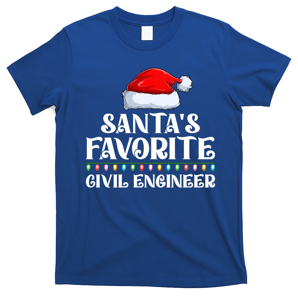 Xmas Lights SantaS Favorites Civil Engineer Christmas Gift T-Shirt