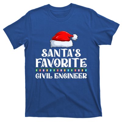 Xmas Lights SantaS Favorites Civil Engineer Christmas Gift T-Shirt