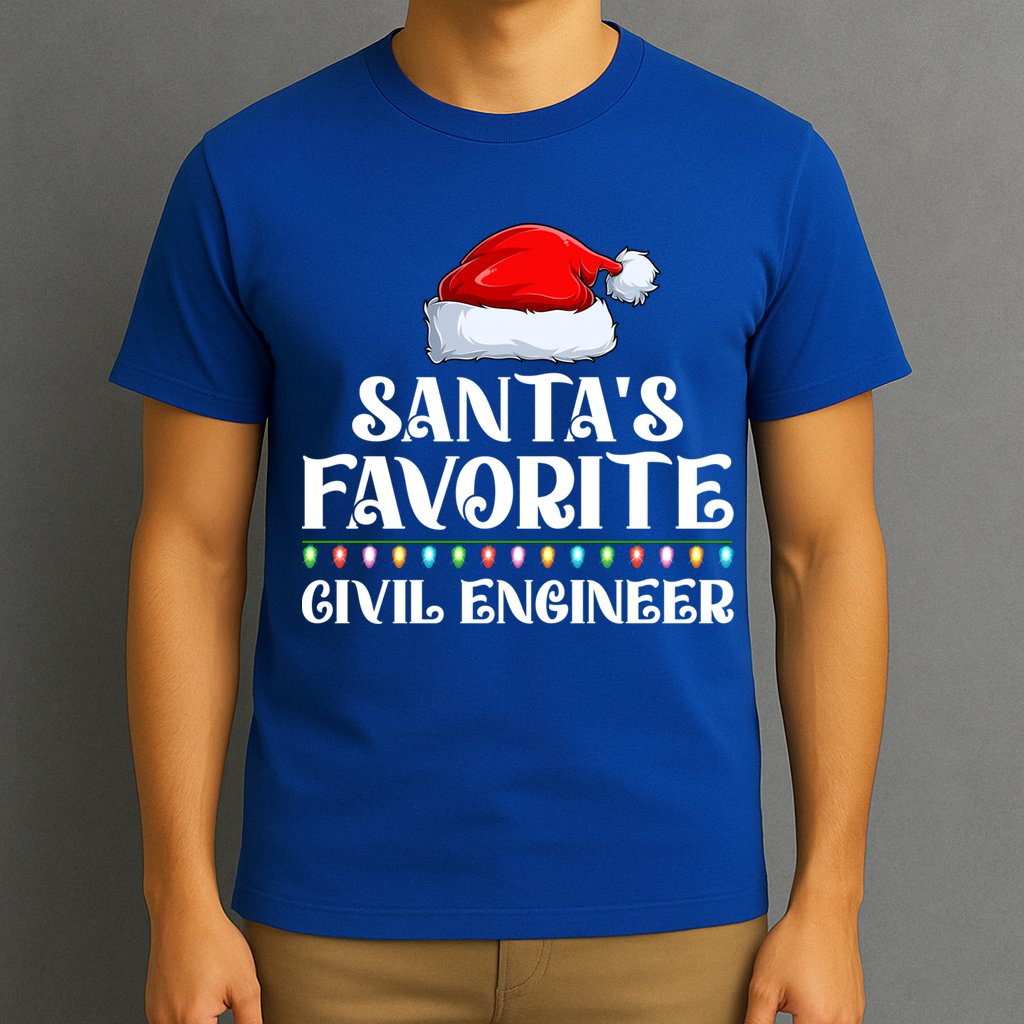 Xmas Lights SantaS Favorites Civil Engineer Christmas Gift T-Shirt