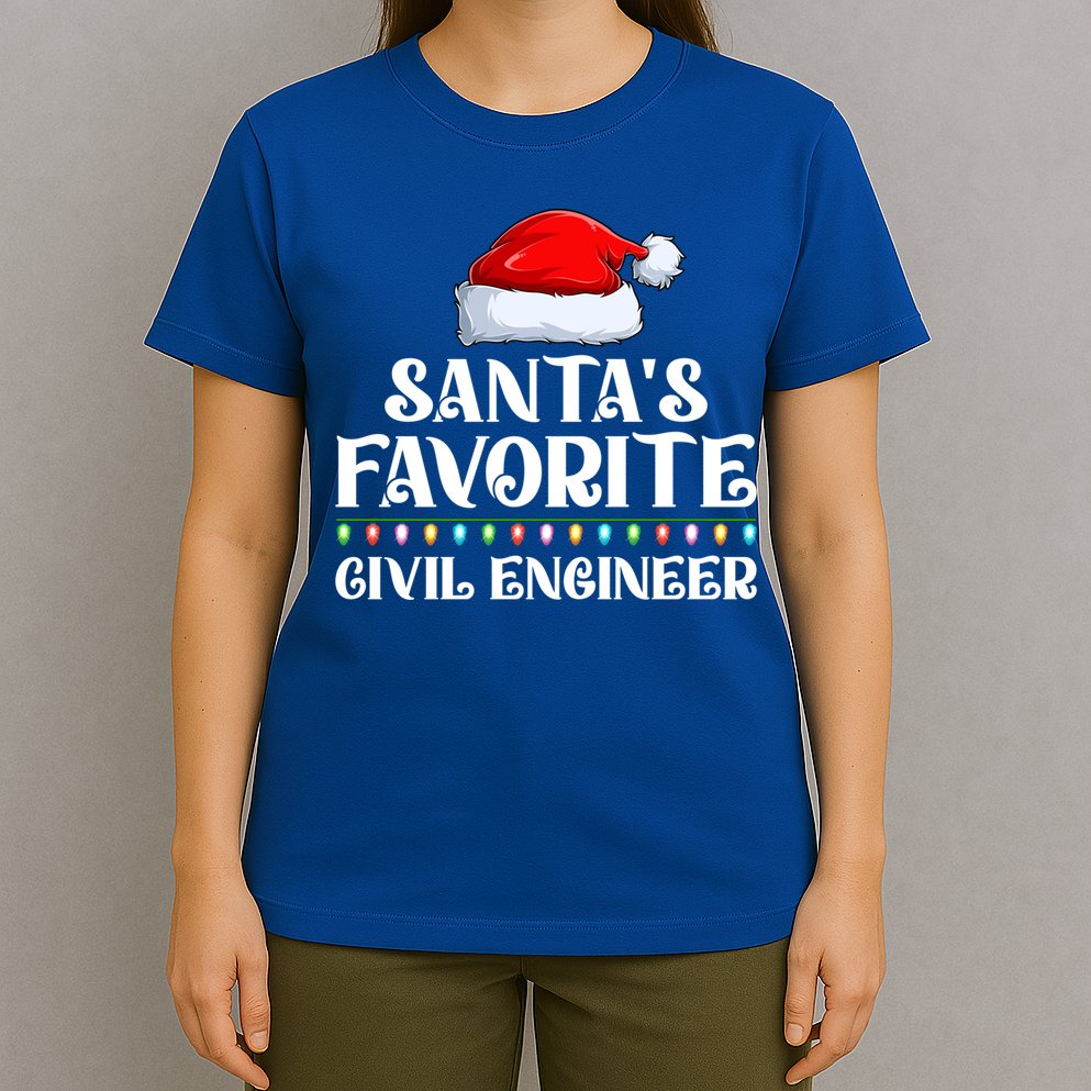 Xmas Lights SantaS Favorites Civil Engineer Christmas Gift T-Shirt