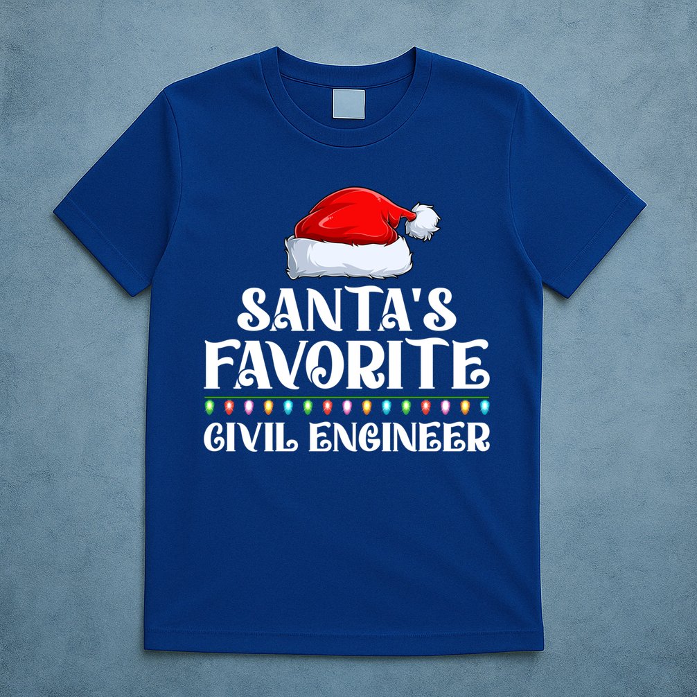Xmas Lights SantaS Favorites Civil Engineer Christmas Gift T-Shirt