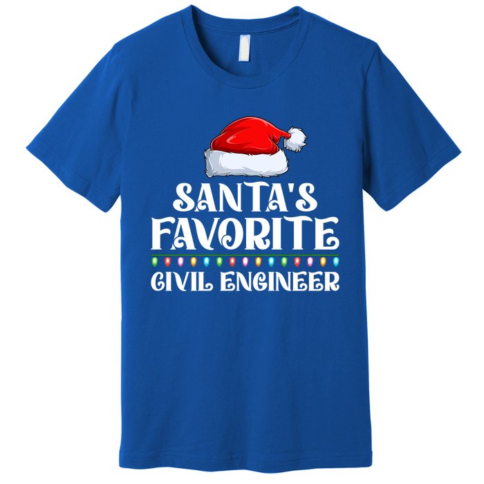 Xmas Lights SantaS Favorites Civil Engineer Christmas Gift Premium T-Shirt