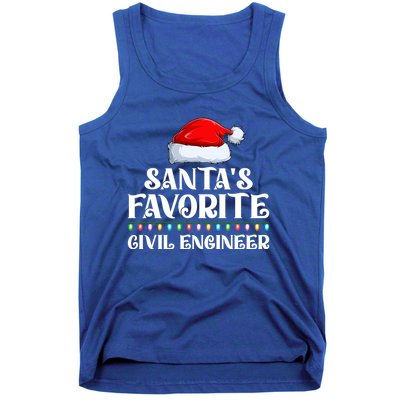 Xmas Lights SantaS Favorites Civil Engineer Christmas Gift Tank Top