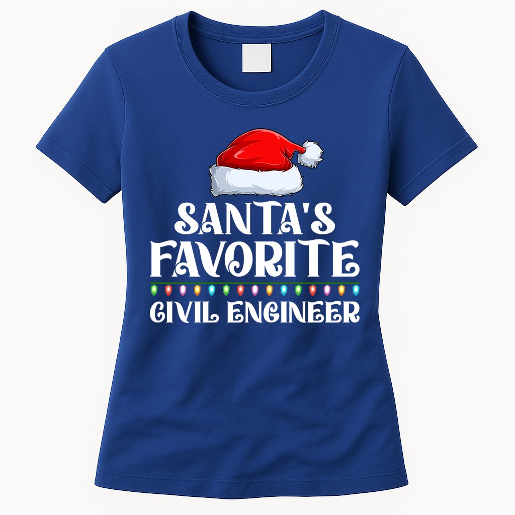 Xmas Lights SantaS Favorites Civil Engineer Christmas Gift Womens T-Shirt