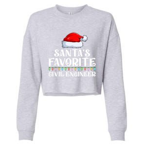 Xmas Lights SantaS Favorites Civil Engineer Christmas Gift Cropped Pullover Crew