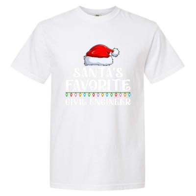 Xmas Lights SantaS Favorites Civil Engineer Christmas Gift Garment-Dyed Heavyweight T-Shirt