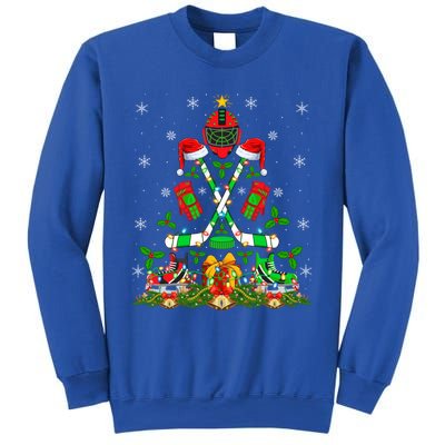 Xmas Lighting Santa Ice Hockey Christmas Tree Meaningful Gift Sweatshirt