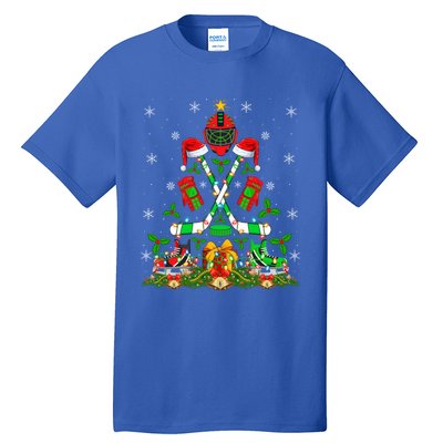 Xmas Lighting Santa Ice Hockey Christmas Tree Meaningful Gift Tall T-Shirt