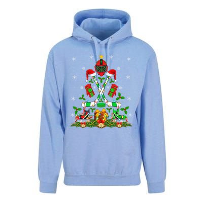 Xmas Lighting Santa Ice Hockey Christmas Tree Meaningful Gift Unisex Surf Hoodie