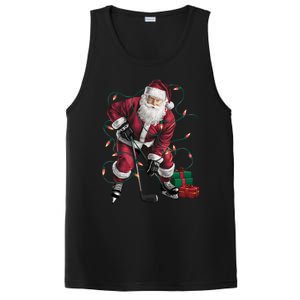 Xmas Lighting Santa Playing Hockey Christmas Gift PosiCharge Competitor Tank