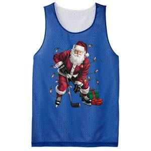 Xmas Lighting Santa Playing Hockey Christmas Gift Mesh Reversible Basketball Jersey Tank