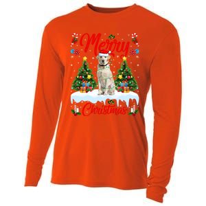 Xmas Lighting Santa Hat Labrador Retriever Dog Christmas Gift Cooling Performance Long Sleeve Crew