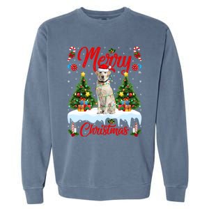 Xmas Lighting Santa Hat Labrador Retriever Dog Christmas Gift Garment-Dyed Sweatshirt