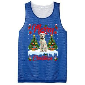 Xmas Lighting Santa Hat Labrador Retriever Dog Christmas Gift Mesh Reversible Basketball Jersey Tank