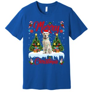 Xmas Lighting Santa Hat Labrador Retriever Dog Christmas Gift Premium T-Shirt