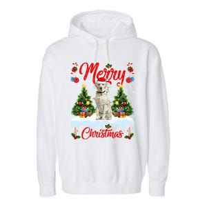 Xmas Lighting Santa Hat Labrador Retriever Dog Christmas Gift Garment-Dyed Fleece Hoodie