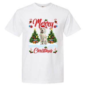 Xmas Lighting Santa Hat Labrador Retriever Dog Christmas Gift Garment-Dyed Heavyweight T-Shirt