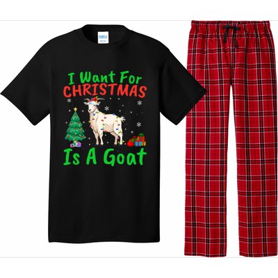 Xmas Lighting Santa Goat I Want For Christmas Is A Goat Gift Pajama Set